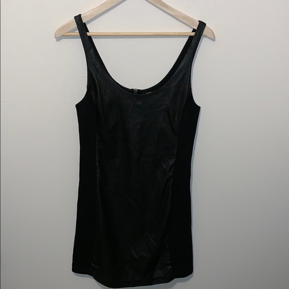 Free People Black Vegan Leather Shift Dress - Picture 2 of 7